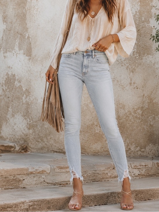KanCan Denim - KanCan Light Blue High-Rise Ankle Skinny Jeans 3/25